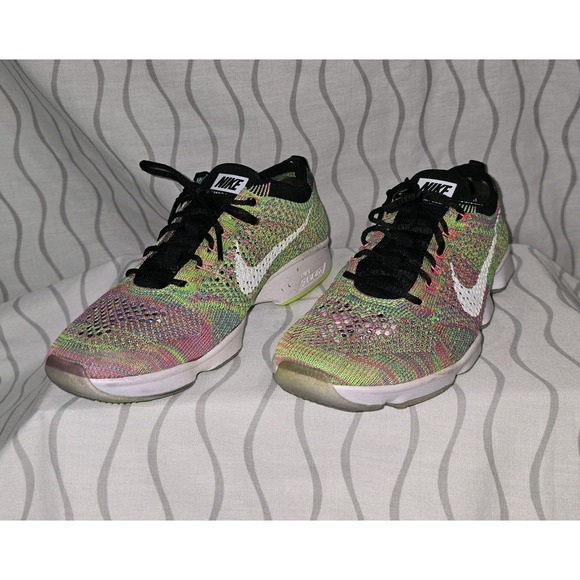 Nike Shoes - Nike Flyknit Zoom Women's Sz 6.5 Agility Multicolor Racer Trainer‎ Running Shoes